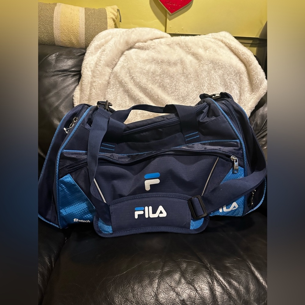 Blue Fila Duffel Bag